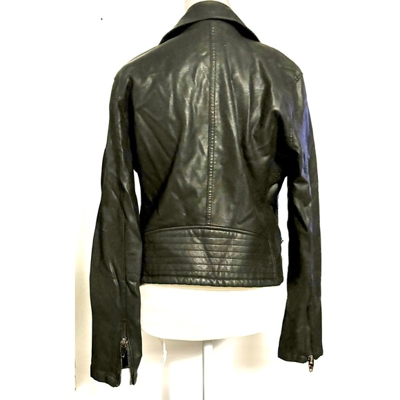 Blank NYC metro chic Moto biker jacket black vegan leather like new - Small - Picture 6 of 12